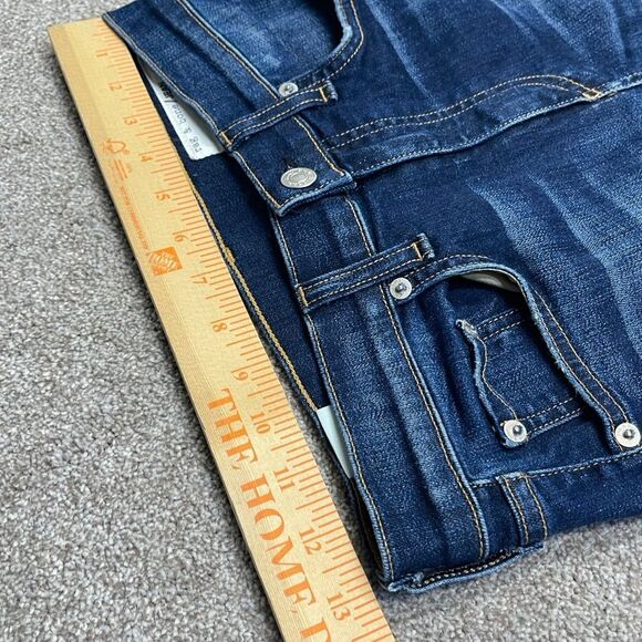 Rag & Bone womens distress skinny jeans sz 27 high rise dark wash blue jeans - Picture 9 of 12